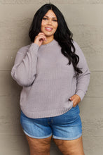 Load image into Gallery viewer, Zenana Breezy Days Plus Size High Low Waffle Knit Sweater
