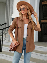 Load image into Gallery viewer, Textured Button Up Dropped Shoulder Shirt
