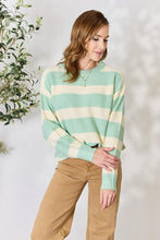 Load image into Gallery viewer, Sew In Love Full Size Contrast Striped Round Neck Sweater
