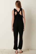 Load image into Gallery viewer, Mittoshop Rib Knit V-Neck Cross Back Jumpsuit

