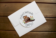 Load image into Gallery viewer, Protect Wetlands, DAMIT Beaver Sticker (Round)
