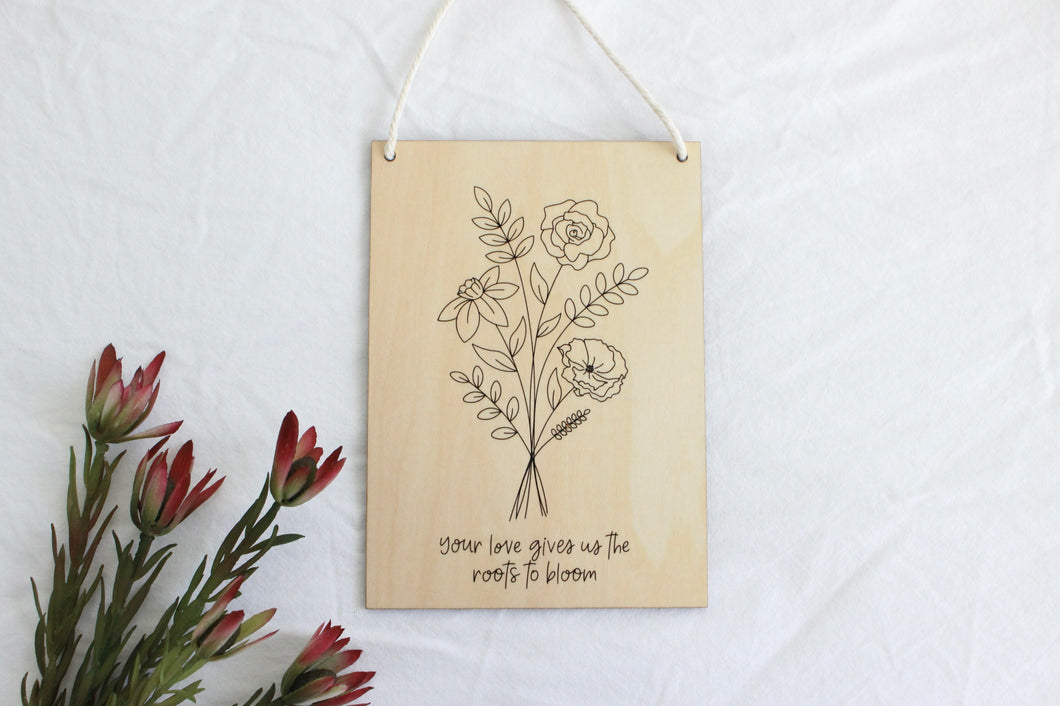 Mother's Day birth flower wooden sign- custom order