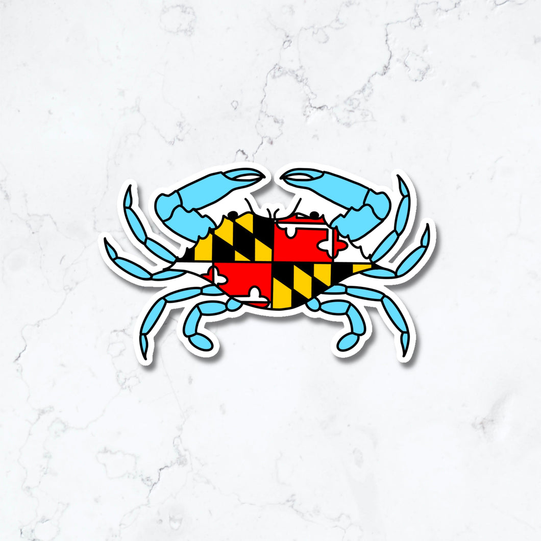 Maryland Crab Flag Sticker