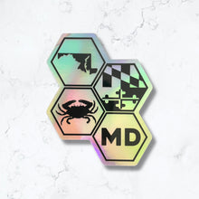Load image into Gallery viewer, Maryland Honeycomb Holographic Sticker
