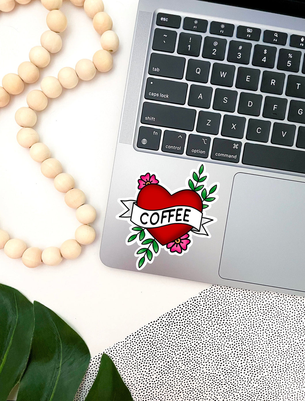 Coffee heart sticker