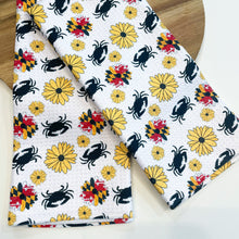 Load image into Gallery viewer, Maryland Flower &amp; Crab Patterned Waffle Kitchen Dish Towel
