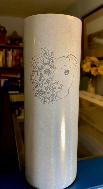 Pitty Flowers Skinny Glitter Tumbler