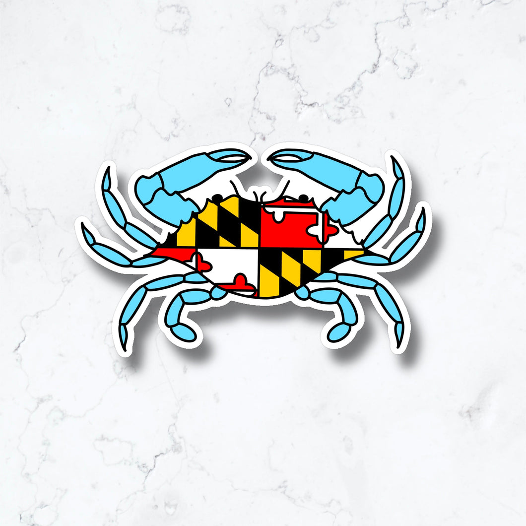 Maryland Crab Flag Sticker *MISSPRINT*