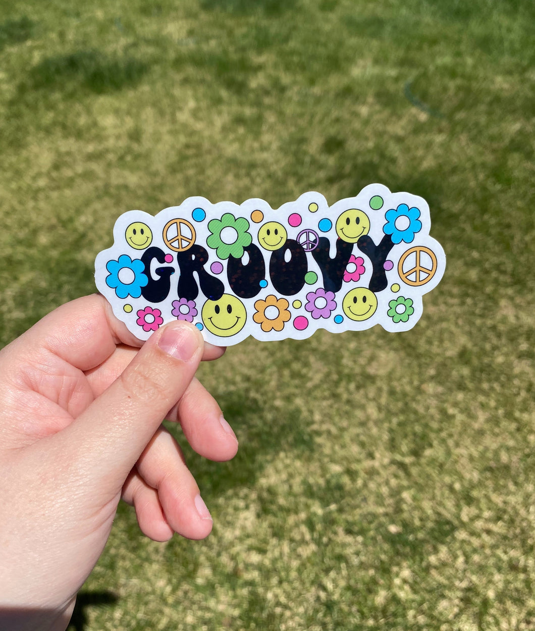 Groovy Glitter Sticker