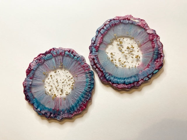 Turquoise and Pink Coaster Set
