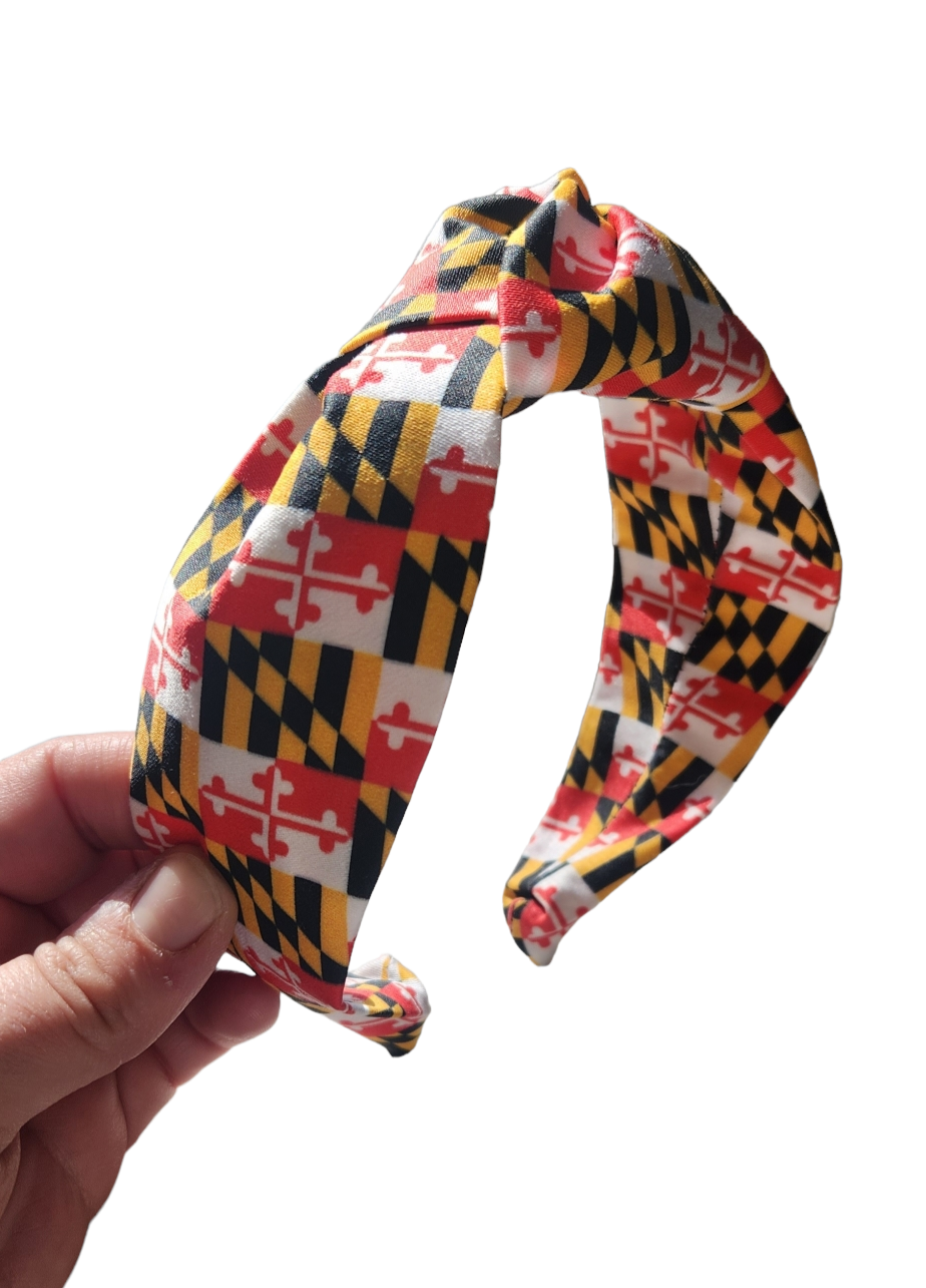 Maryland Flag Top Knot Headband