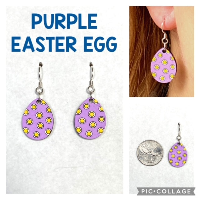 Purple Easter Egg Earings