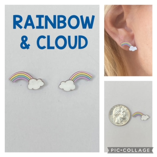 Rainbow and Cloud Earrings