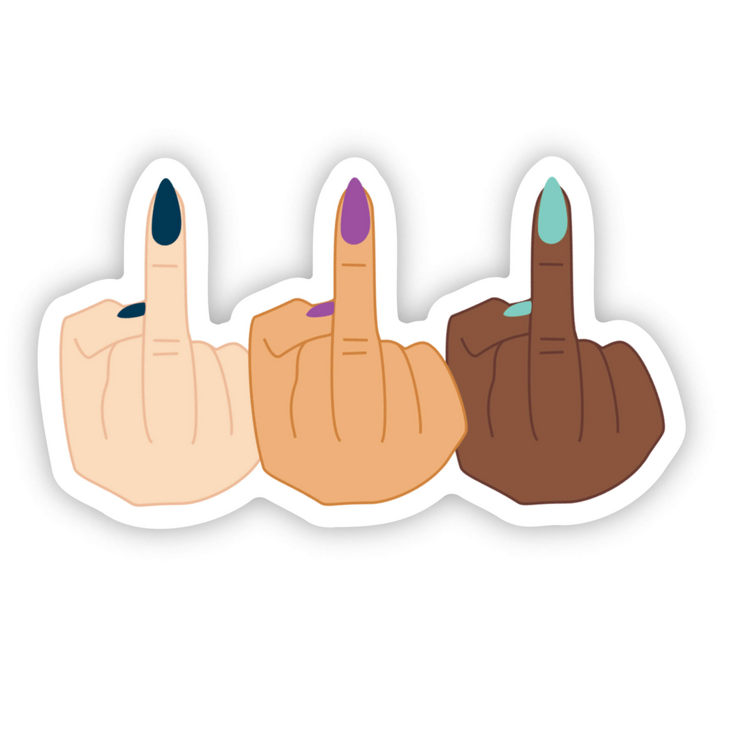 Middle fingers sticker