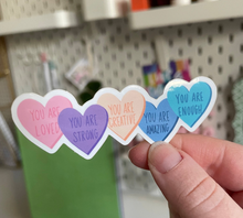 Load image into Gallery viewer, Candy Heart Affirmations Sticker
