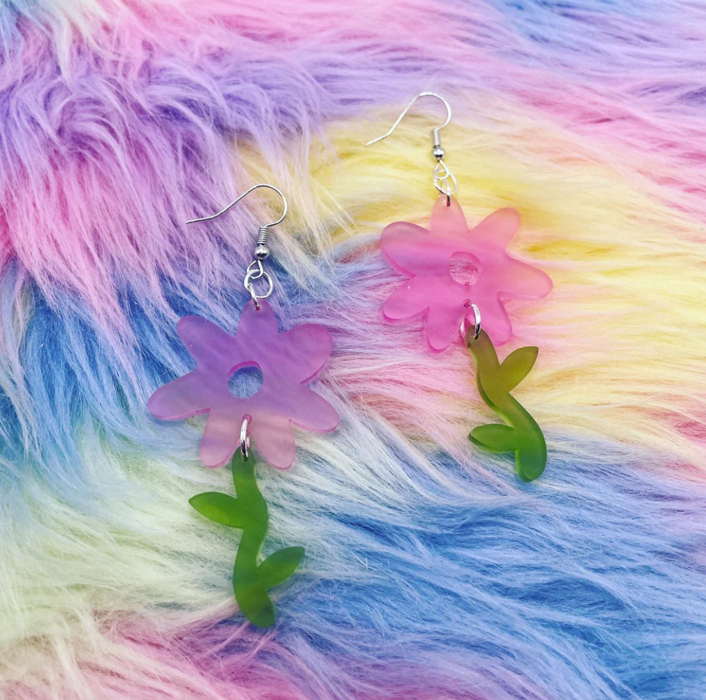 Squiggly Flower Earrings