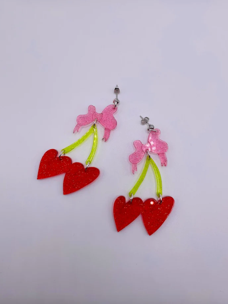 Cherry Hearts Earrings