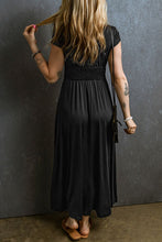 Load image into Gallery viewer, Smocked V-Neck Short Sleeve Dress
