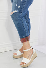 Load image into Gallery viewer, Judy Blue Gina Full Size Mid Rise Paisley Patch Cuff Boyfriend Jeans
