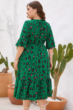 Load image into Gallery viewer, Plus Size Printed Flare Sleeve V-Neck Dress
