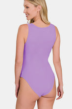 Load image into Gallery viewer, Zenana Microfiber Notched Sleeveless Bodysuit
