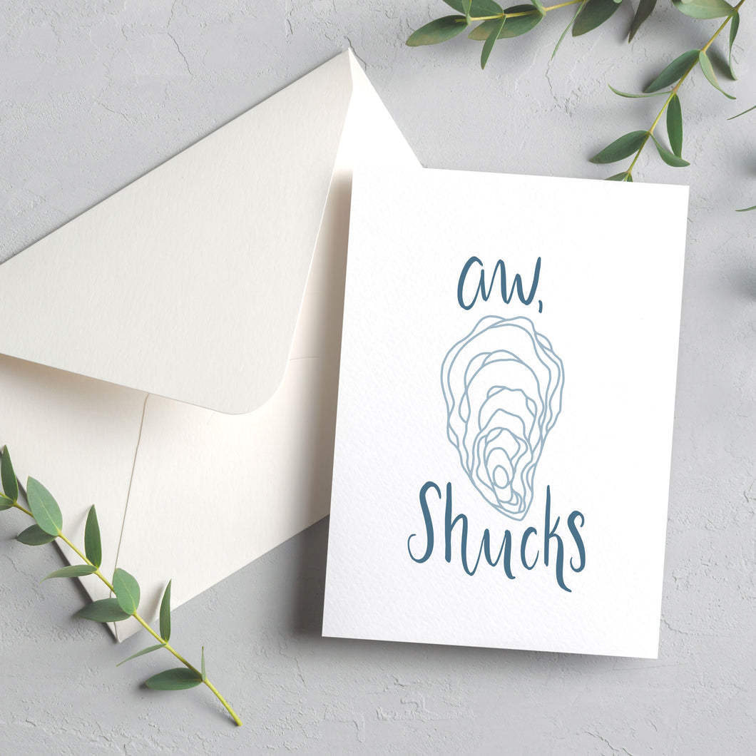 Aw shucks blank greeting card