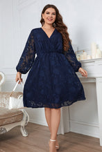 Load image into Gallery viewer, Plus Size Surplice Neck Balloon Sleeve Dress
