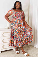 Load image into Gallery viewer, Double Take Plus Size Floral Smocked Square Neck Dress
