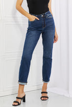 Load image into Gallery viewer, Judy Blue Crystal Full Size High Waisted Cuffed Boyfriend Jeans

