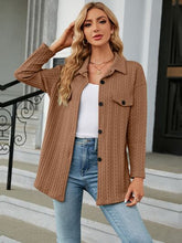 Load image into Gallery viewer, Textured Button Up Dropped Shoulder Shirt
