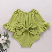 Load image into Gallery viewer, Baby Girl Bow Detail Flounce Sleeve Bodysuit
