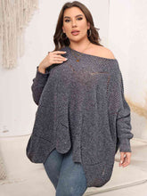 Load image into Gallery viewer, Plus Size Round Neck Batwing Sleeve Sweater
