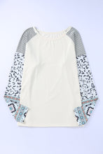 Load image into Gallery viewer, Plus Size Mixed Print Raglan Sleeve Round Neck Top

