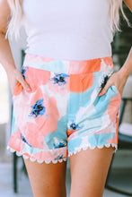 Load image into Gallery viewer, Printed Lace Trim Shorts with Pockets
