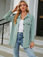 Load image into Gallery viewer, Textured Button Up Dropped Shoulder Shirt
