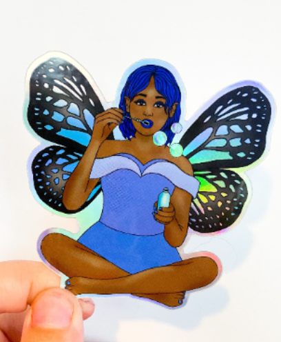 Holographic Blue Fairy Sticker