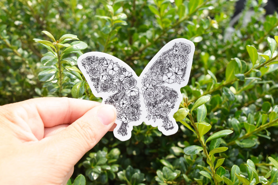 Floral Butterfly Sticker