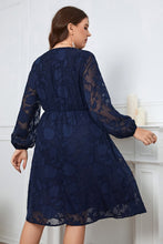 Load image into Gallery viewer, Plus Size Surplice Neck Balloon Sleeve Dress

