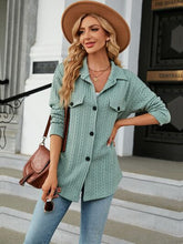 Load image into Gallery viewer, Textured Button Up Dropped Shoulder Shirt

