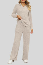 Load image into Gallery viewer, Ribbed Long Sleeve Top and Pocketed Pants Set
