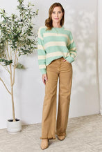 Load image into Gallery viewer, Sew In Love Full Size Contrast Striped Round Neck Sweater

