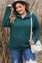 Load image into Gallery viewer, Plus Size Quarter Snap Quilted Sweatshirt
