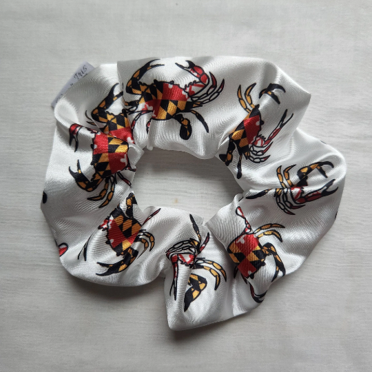 Maryland Crab Satin Scrunchie