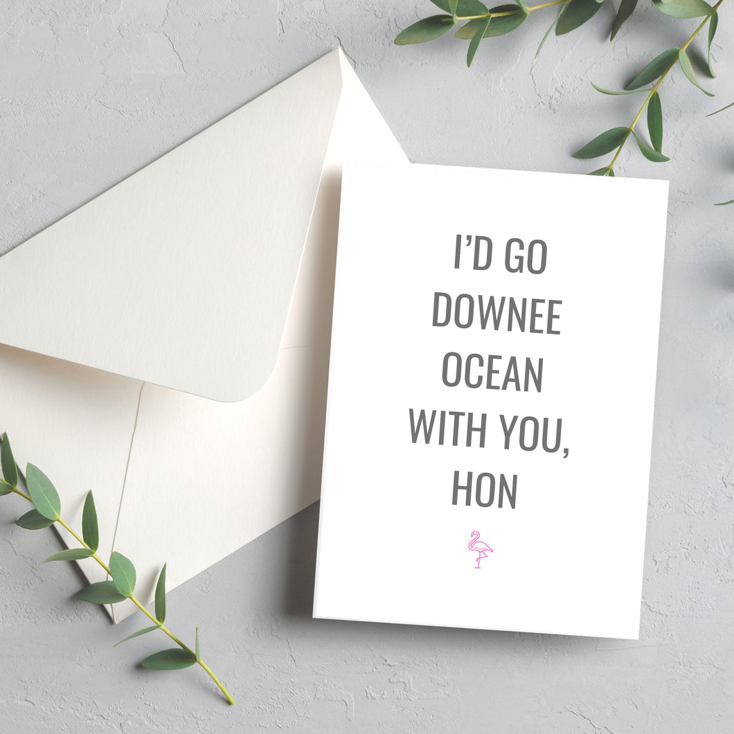 downee ocean blank greeting card