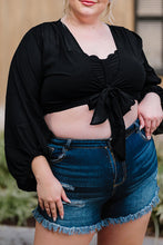 Load image into Gallery viewer, Plus Size Tie Front Crop Top
