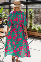 Load image into Gallery viewer, Slit Printed V-Neck Short Sleeve Dress
