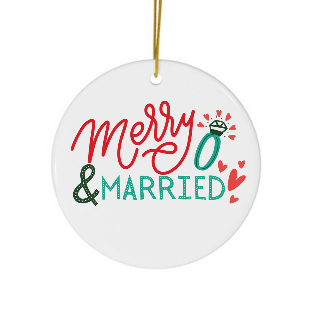 Newlyweds Christmas Ornament Just Married Holiday Ornaments