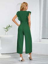 Load image into Gallery viewer, Ruffled Surplice Cap Sleeve Jumpsuit

