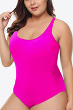 Load image into Gallery viewer, Plus Size Scoop Neck Sleeveless One-Piece Swimsuit
