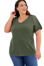Load image into Gallery viewer, Plus Size Spliced Lace V-Neck Top

